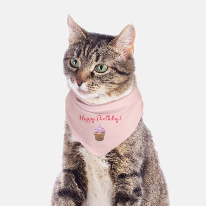 Ellie's Happy Birthday Pet Bandana Pink - Cats and Small Breeds