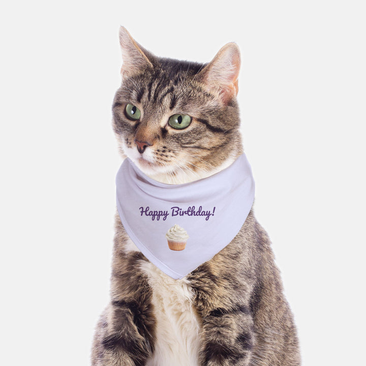 Ellie's Happy Birthday Pet Bandana Lavender - Cats and Small Breeds