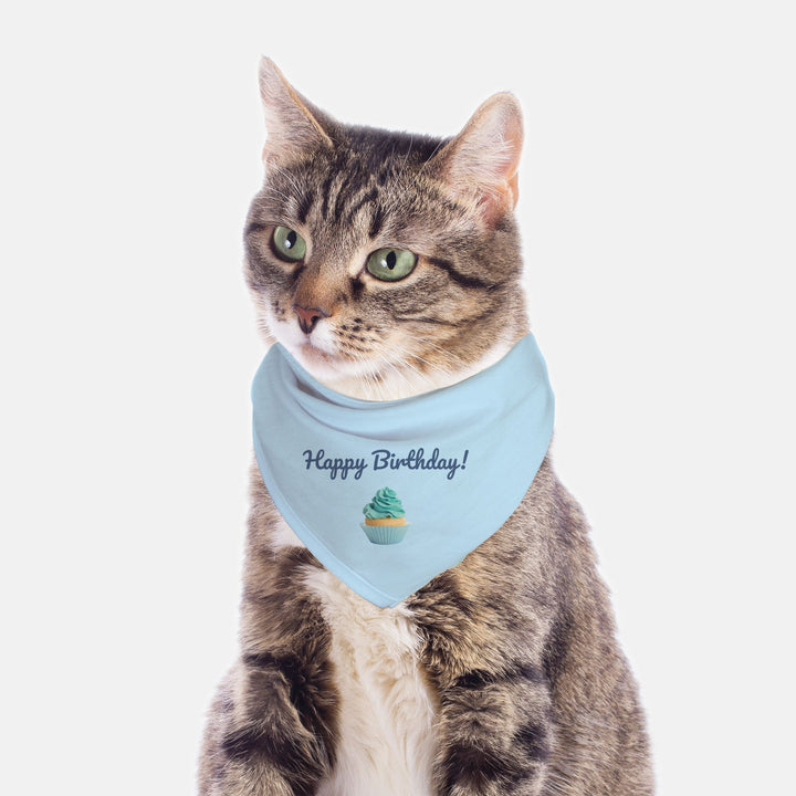 Ellie's Happy Birthday Pet Bandana Blue - Cats and Small Breed