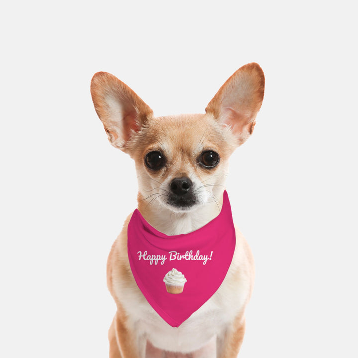 Ellie's Happy Birthday Pet Bandana Hot Pink - Small Breed