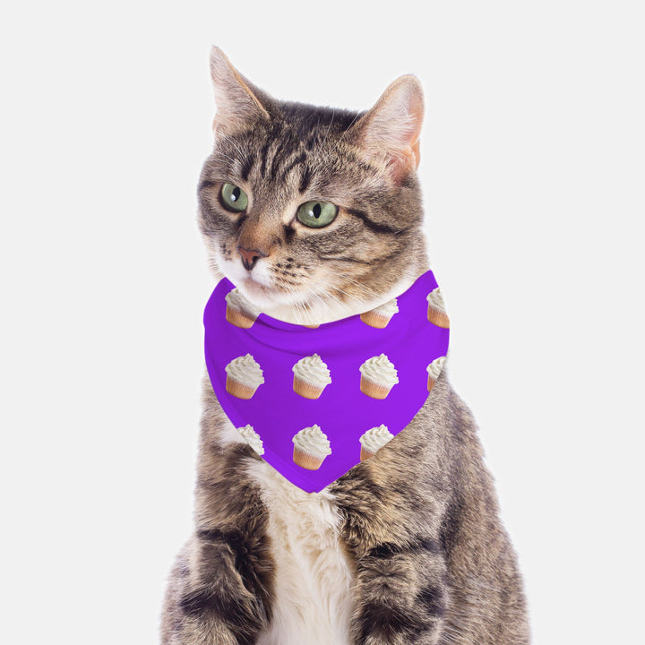 Cupcakes Pet Bandana Purple - Cats and Small Breed