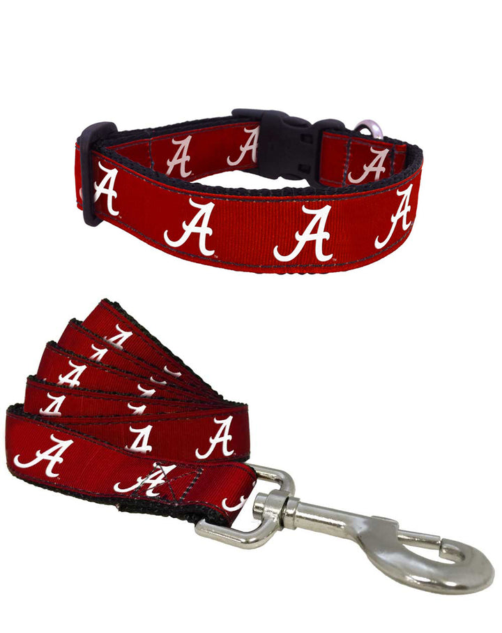 University of Alabama Crimson Tide Dog Collar and Leash Set