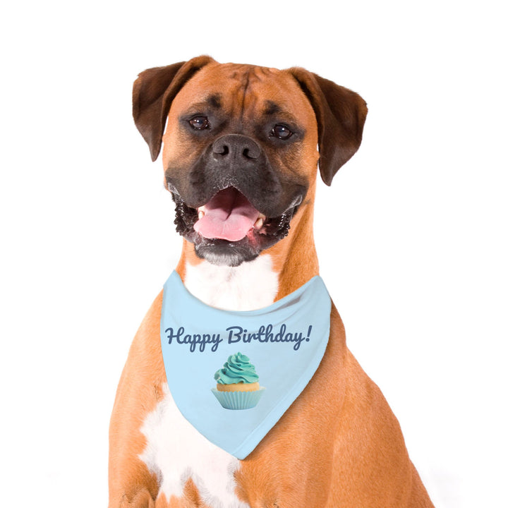 Ellie's Happy Birthday Pet Bandana Blue